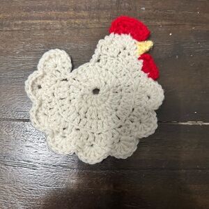 Handmade Crochet Chicken Coaster